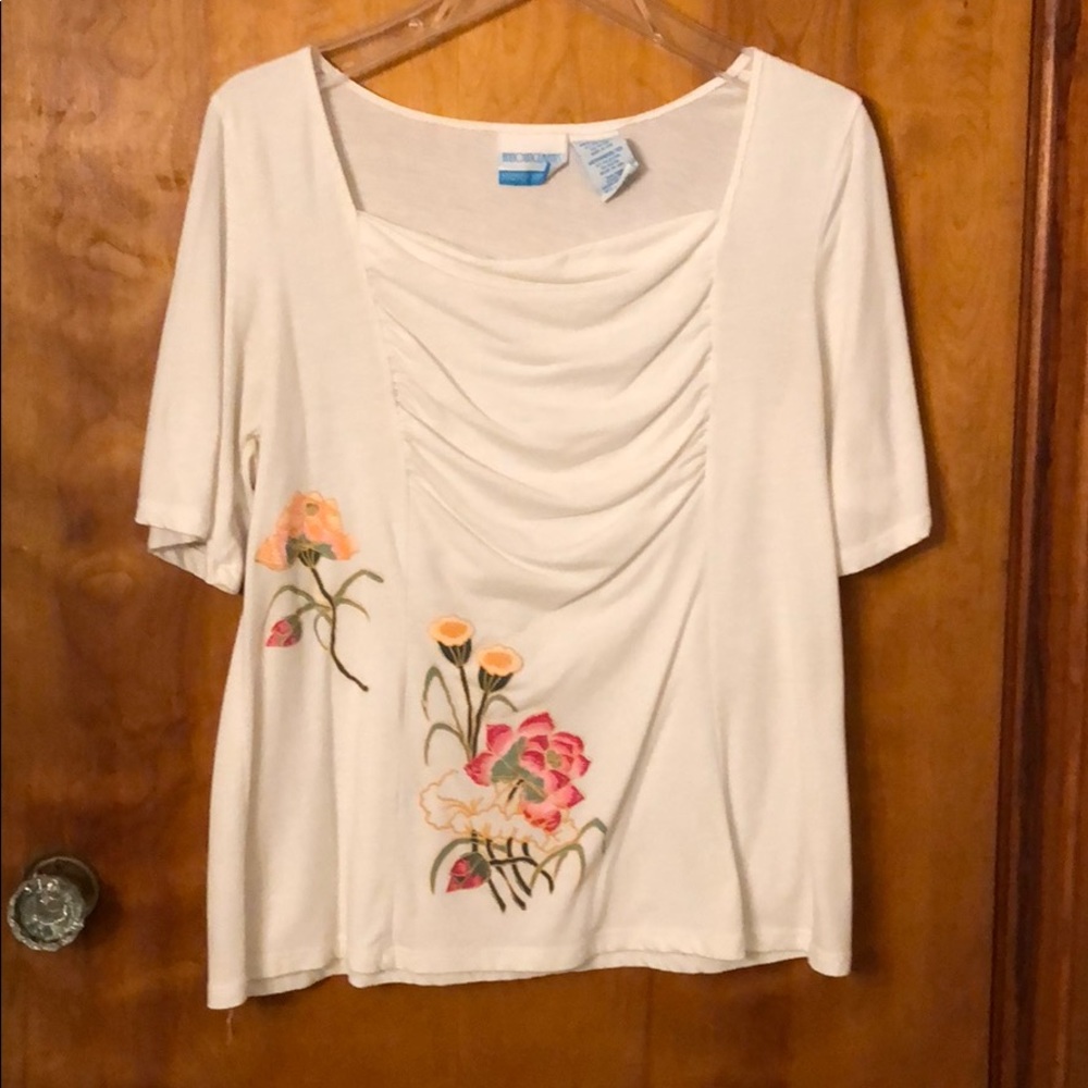 White Flower Maternity Top